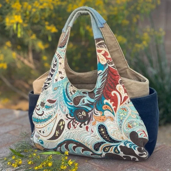 Paisley Multicolor Tote Boho Bag POCKETS POCKETS POCKETS Diaper Bag??? - Picture 1 of 14